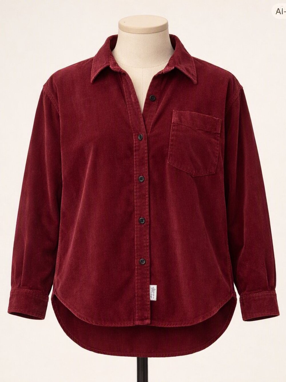 Alpine Design Women's  Wine colored Corduroy Button Up Shirt Size S  NWT